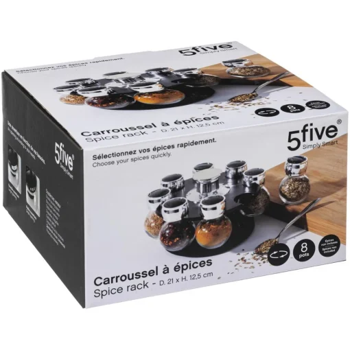 3S. x Home 8 Pots à Épices avec son Support Rotatif Clearance