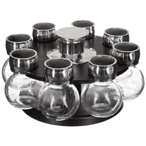 3S. x Home 8 Pots à Épices avec son Support Rotatif Clearance