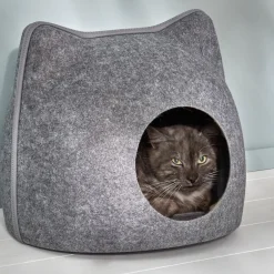 Becquet Abri pour chat en Textile Chatoune Gris Best