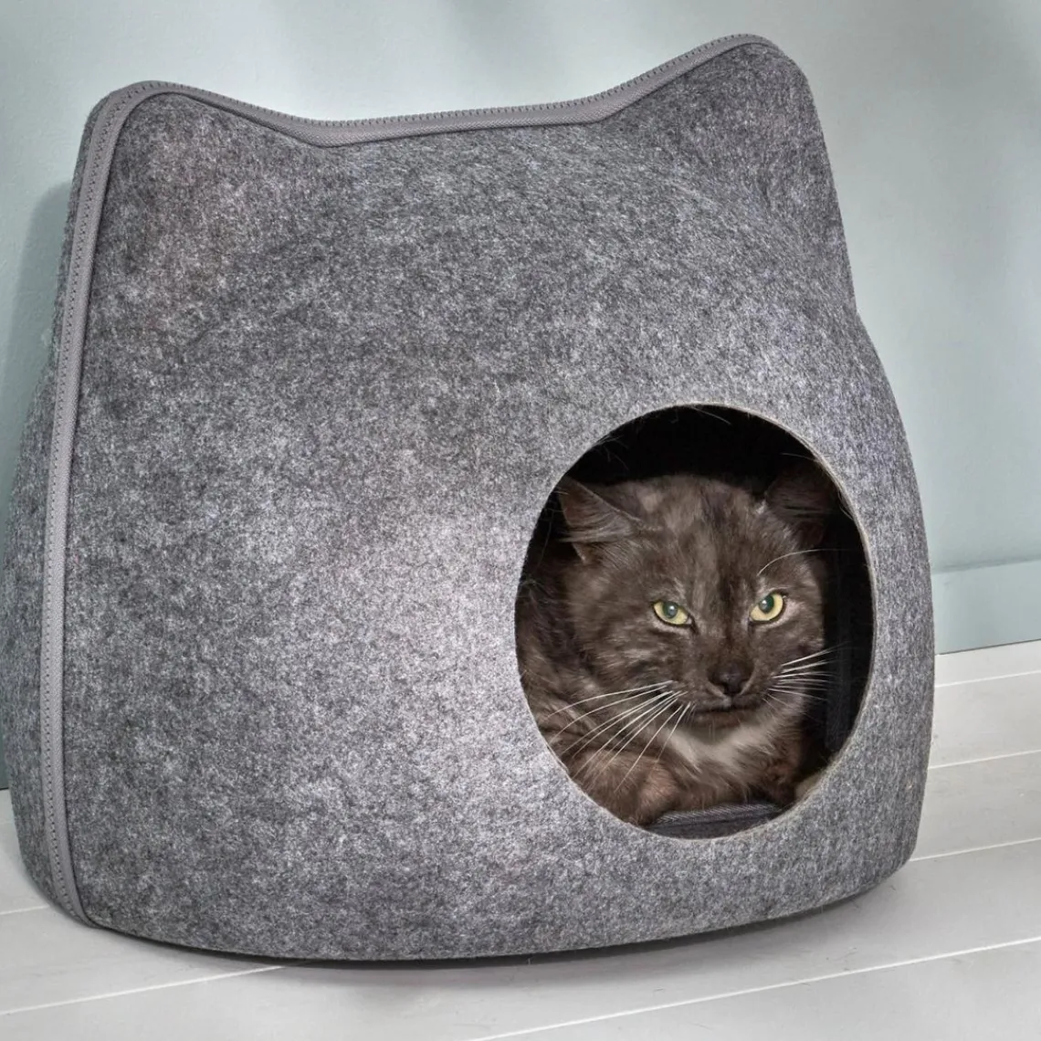 Becquet Abri pour chat en Textile Chatoune Gris Best