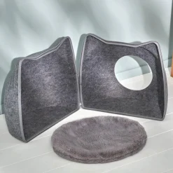 Becquet Abri pour chat en Textile Chatoune Gris Best