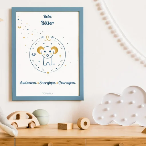 Tom & Mila Affiche de décoration bébé Bélier Best