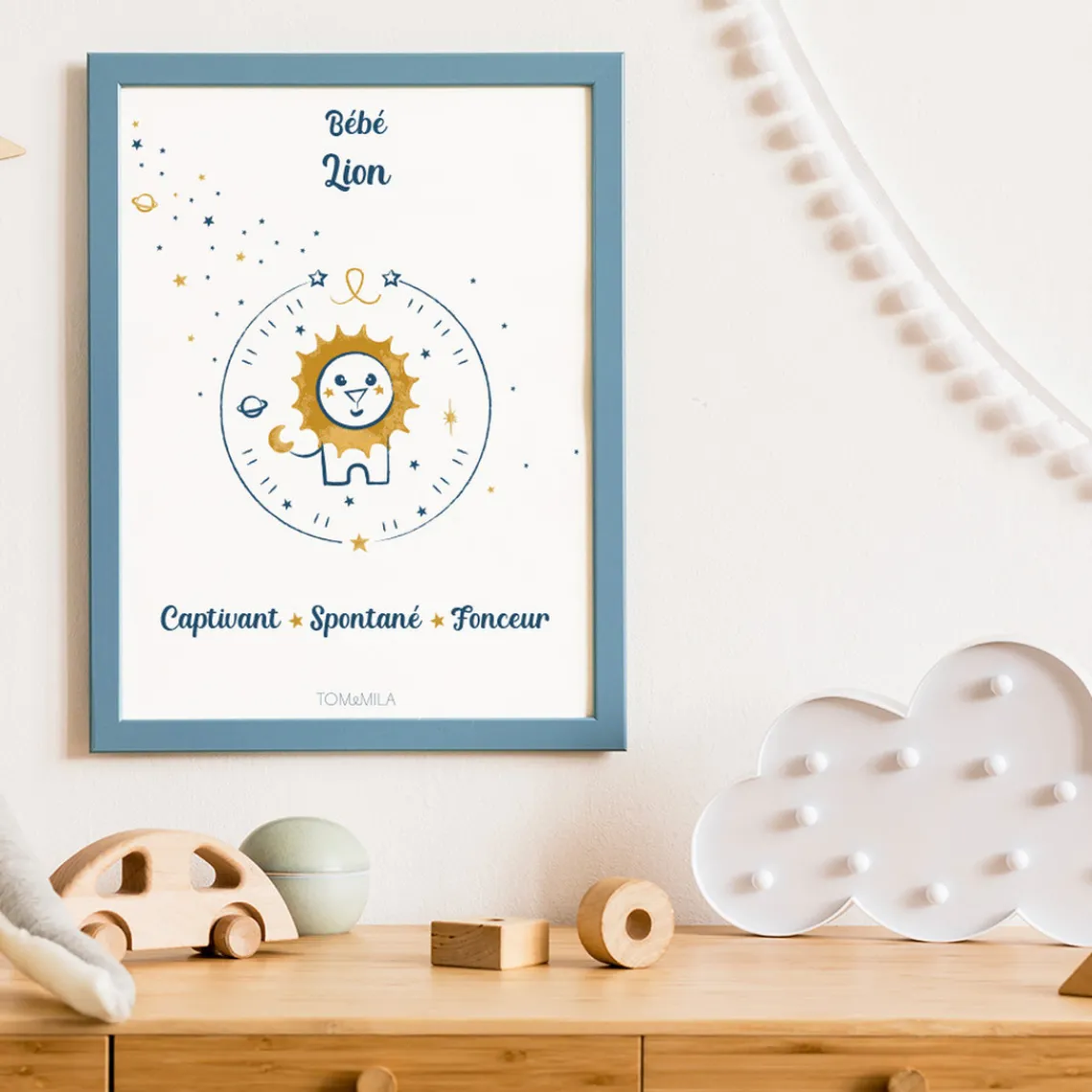 Tom & Mila Affiche de décoration bébé Lion Best