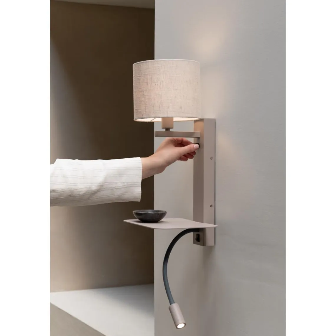 It s About Romi Applique Florence liseuse sable abat-jour lin clair New