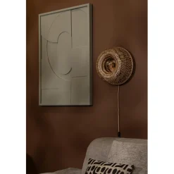 Good & Mojo Applique murale Barbados bambou abat-jour demi-rond naturel marron New