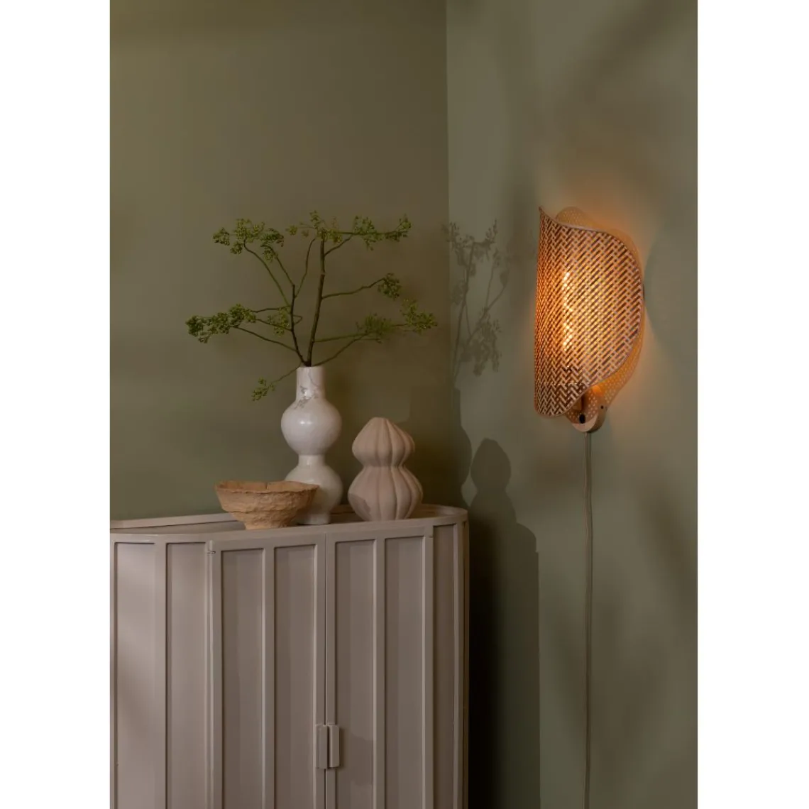 Good & Mojo Applique murale Kinabalu bambou abat-jour naturel marron Clearance