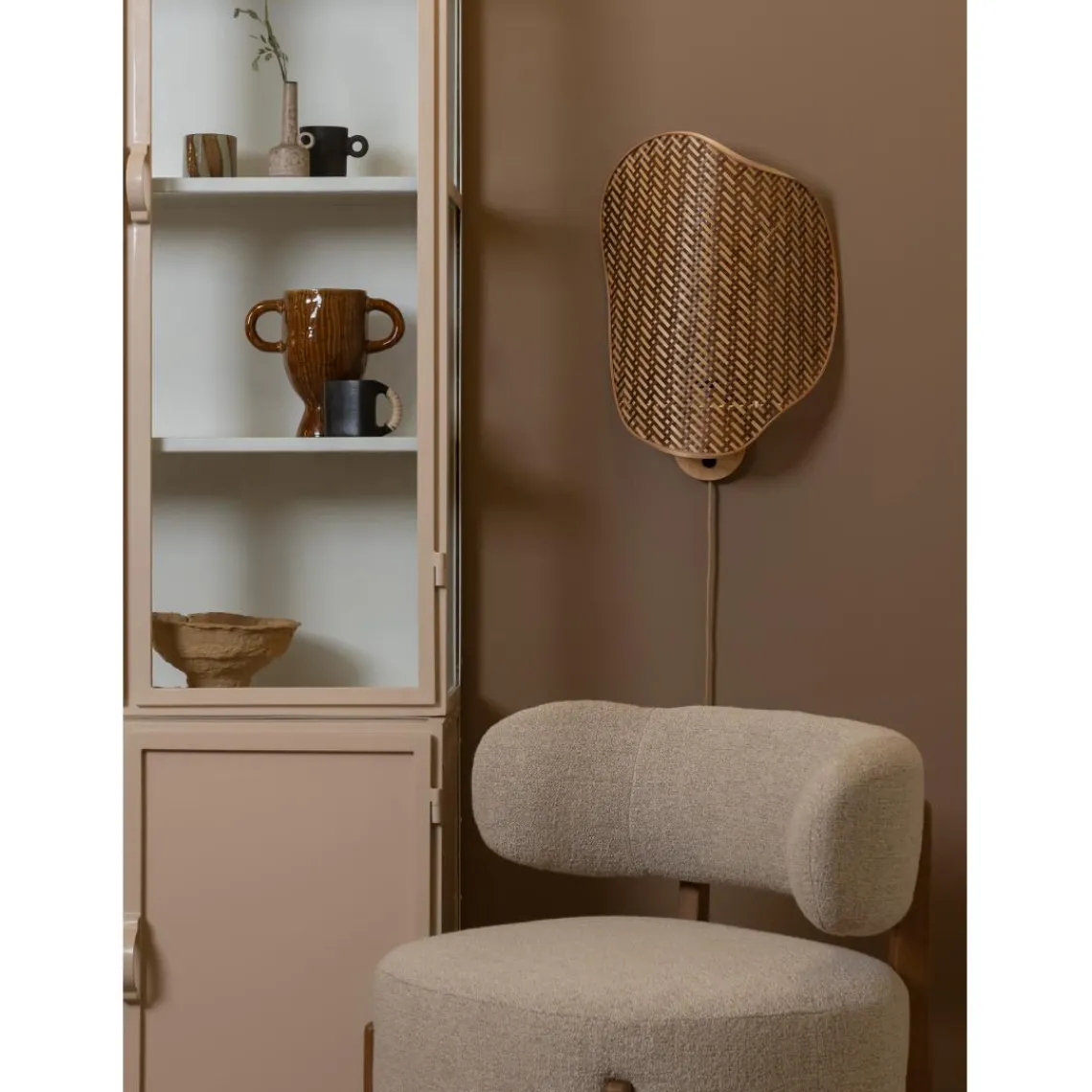 Good & Mojo Applique murale Kinabalu bambou abat-jour naturel marron Clearance