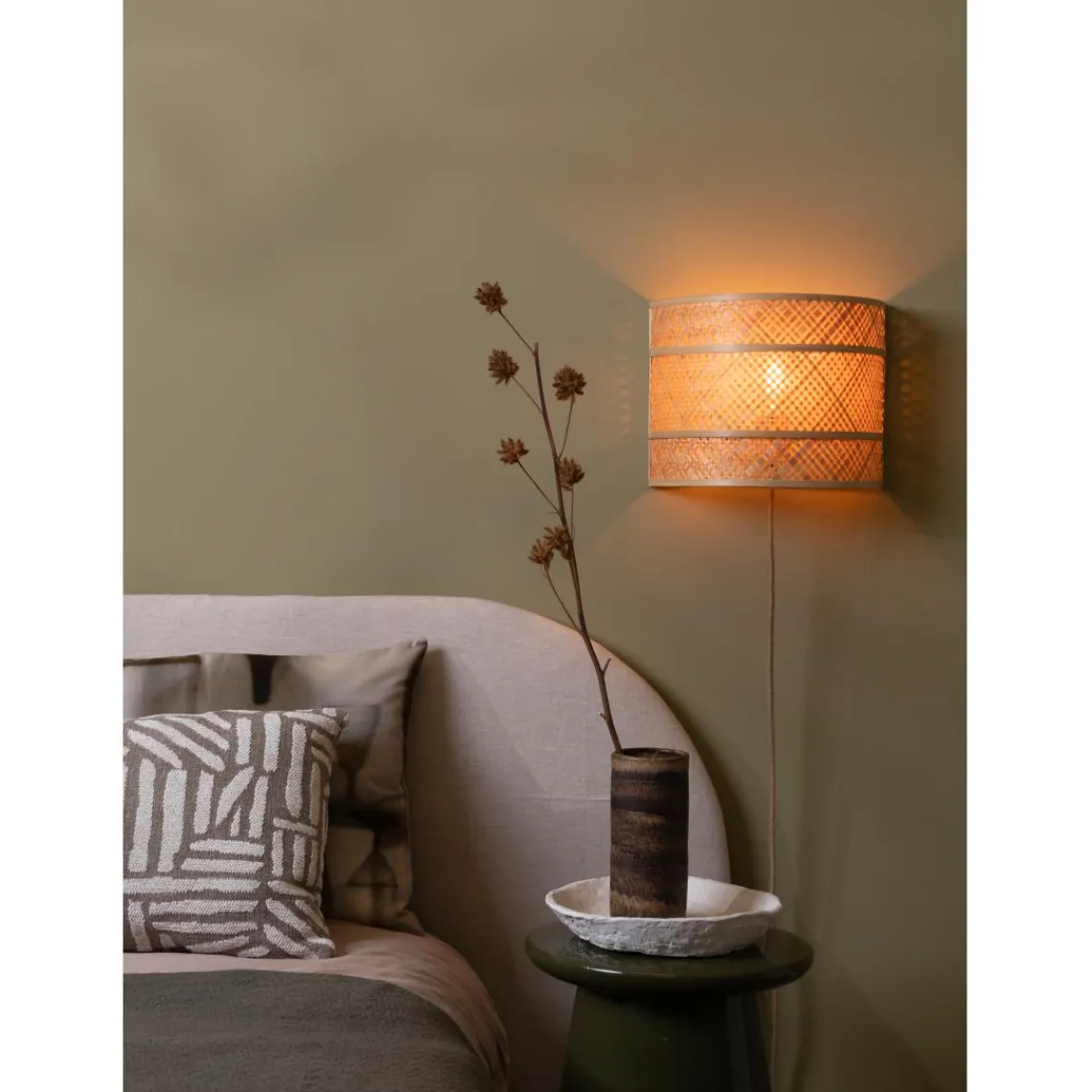 Good & Mojo Applique murale Langkawi bambou abat-jour naturel Discount