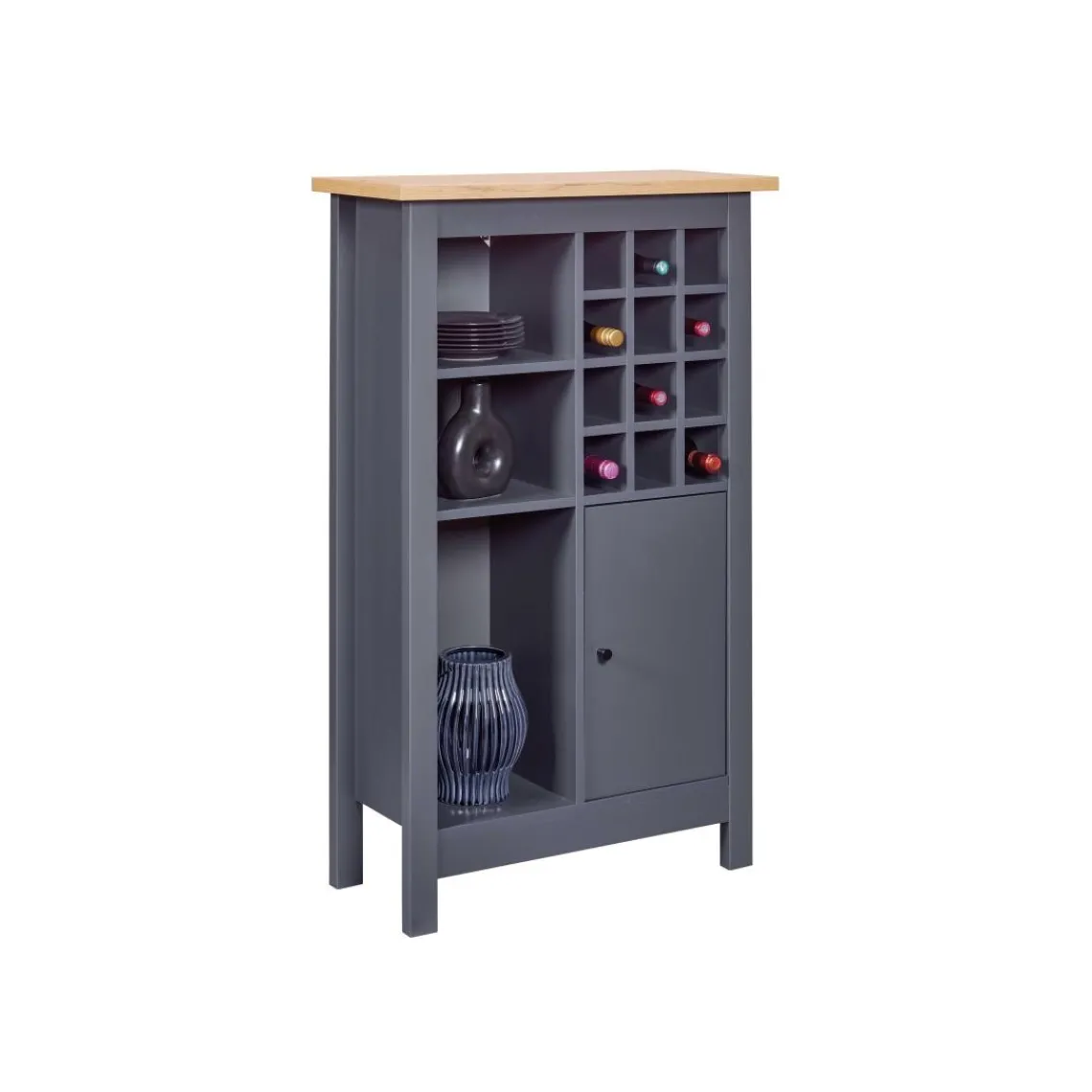 3S. x Home Armoire à bouteilles NELLINA coloris anthracite Discount