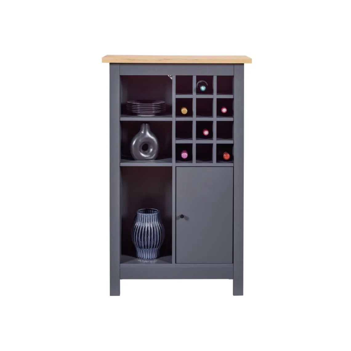 3S. x Home Armoire à bouteilles NELLINA coloris anthracite Discount