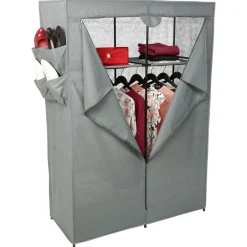 3S. x Home Armoire 2 penderies gris New