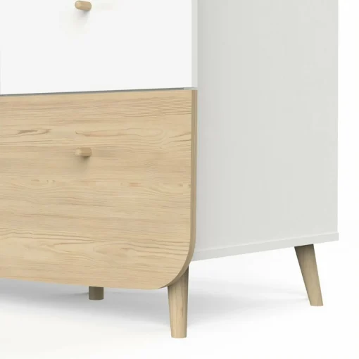 3 SUISSES Armoire 2 portes FIRMIANA Blanc et pin naturel Sale