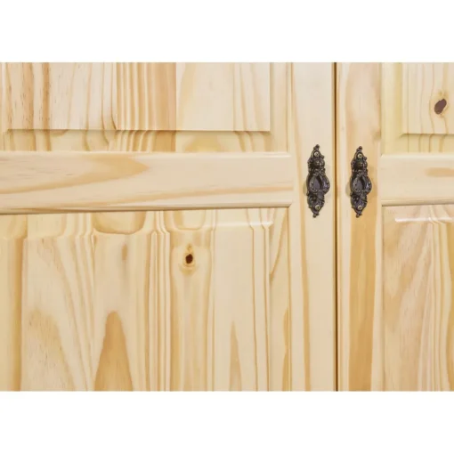 3S. x Home Armoire 4 étagères 1 penderie en Pin Massif LEBOSA Online