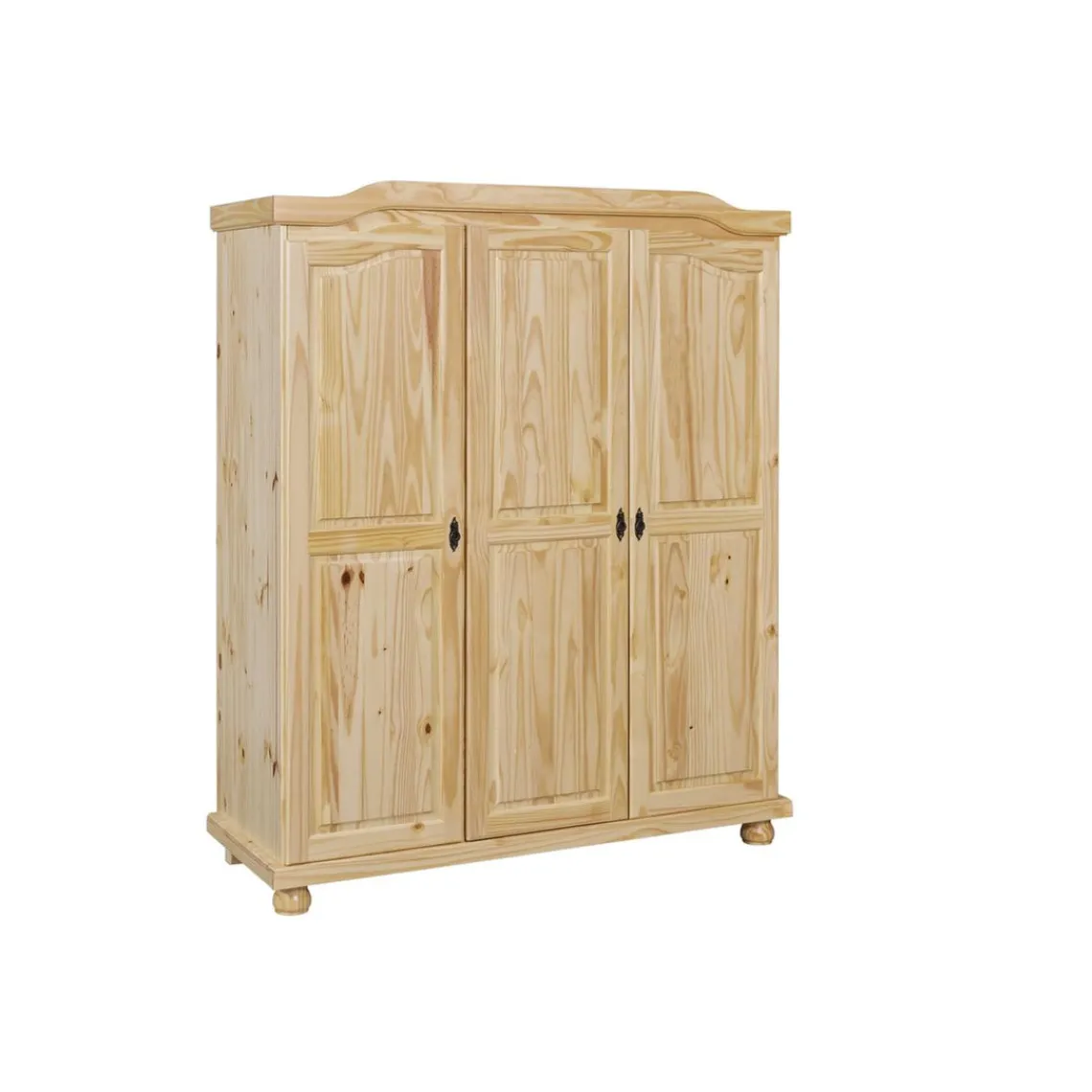 3S. x Home Armoire 4 étagères et Penderie style Campagne en Pin Massif HICTO Hot