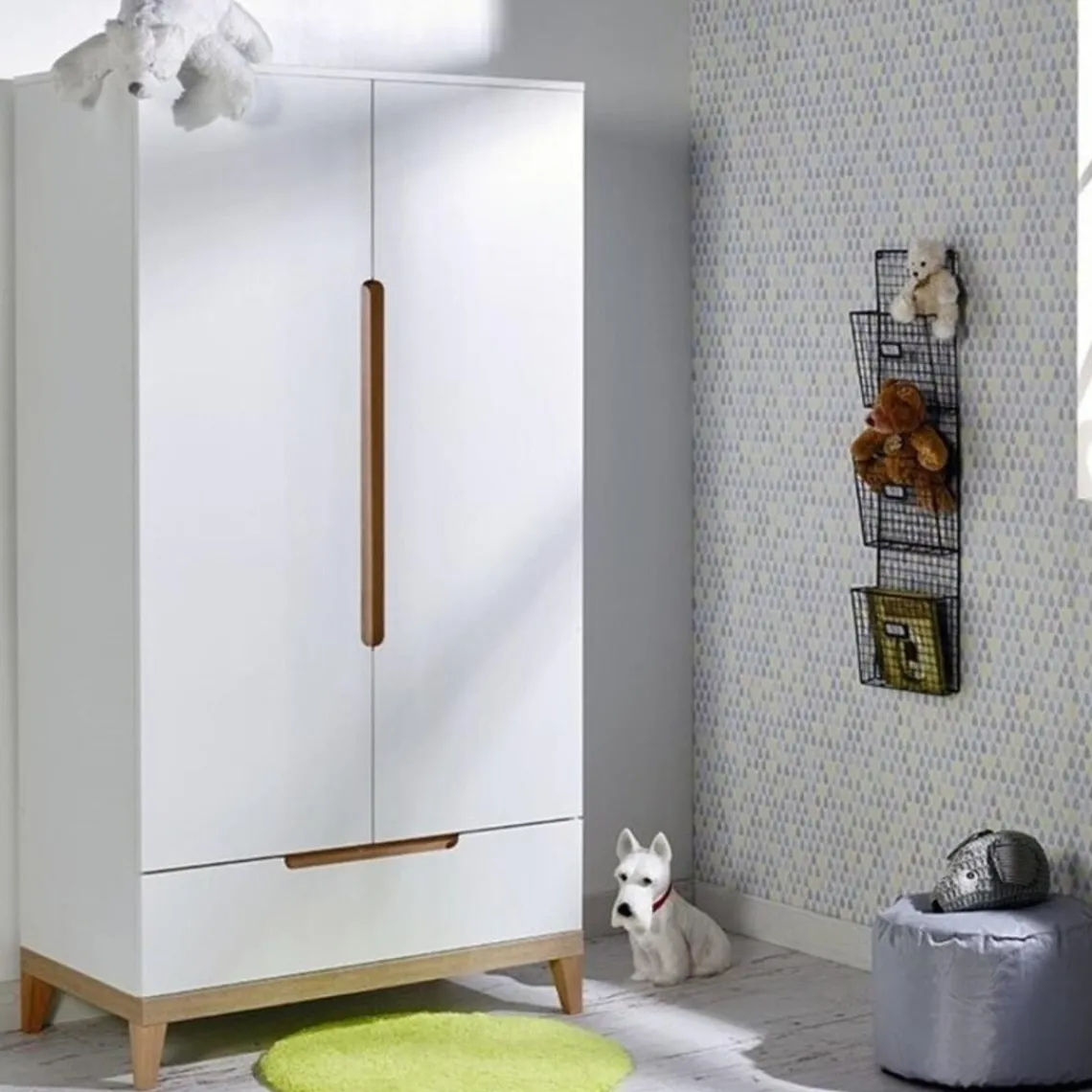 3S. x Home Armoire Blanche 100 x 188 x 52 cm EVIDENCE