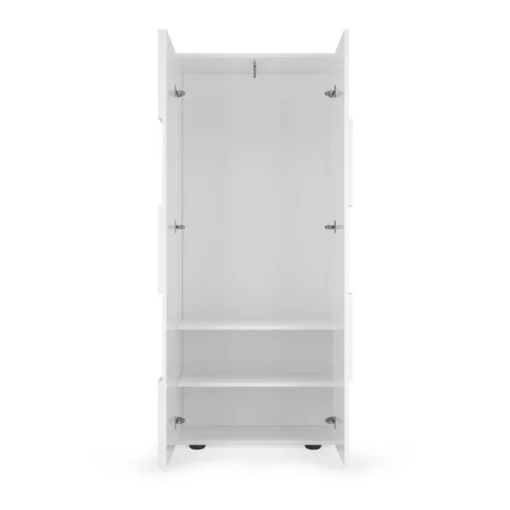 3S. x Home Armoire de couloir Damano 2 Portes Laqué Blanc Brillant L78 x H 187 cm Outlet
