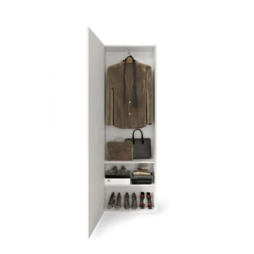 3S. x Home Armoire de couloir Villaricca 1 Porte blanc serigraphie Miroir