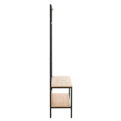 3S. x Home Armoire debout métal et bois etagère double plateaux Best