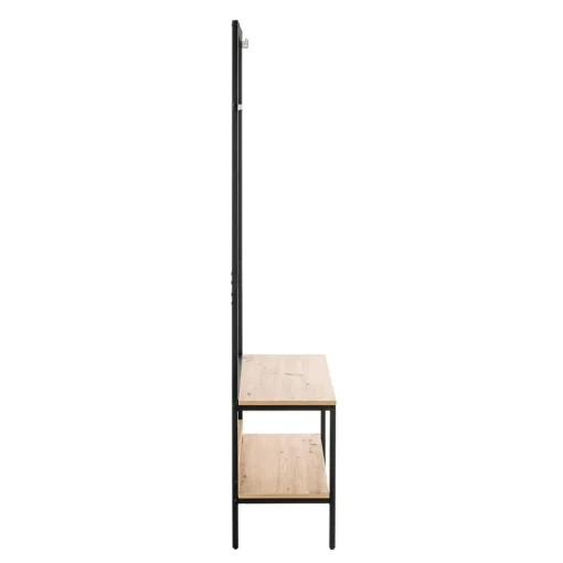 3S. x Home Armoire debout métal et bois etagère double plateaux Best