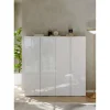 3S. x Home Armoire derangement 4 portes 8 étagères reglable Clearance