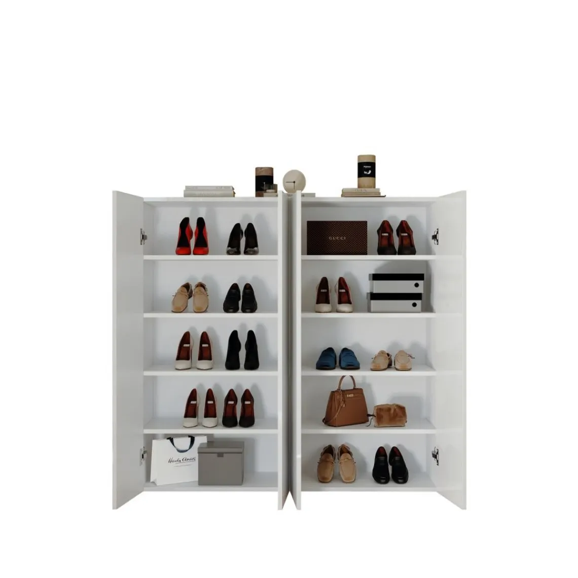 3S. x Home Armoire derangement 4 portes 8 étagères reglable Clearance