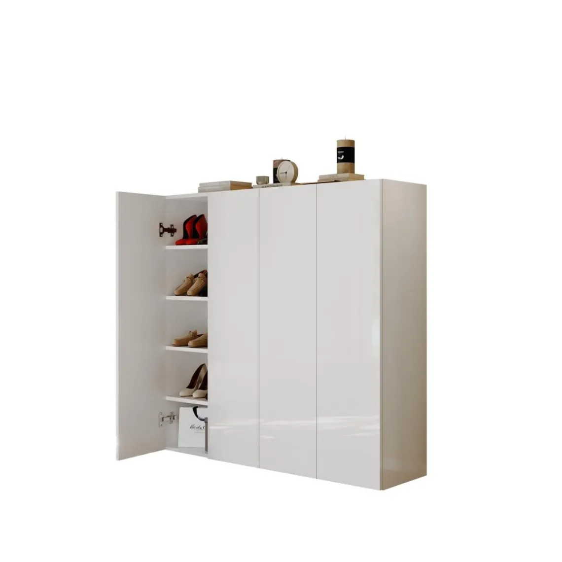 3S. x Home Armoire derangement 4 portes 8 étagères reglable Clearance