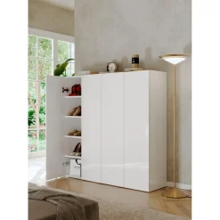 3S. x Home Armoire derangement 4 portes 8 étagères reglable Clearance