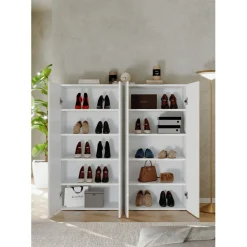 3S. x Home Armoire derangement 4 portes 8 étagères reglable Clearance