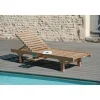 Macabane Bain de soleil avec roulettes en bois Teck Sale