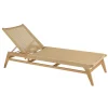Macabane Bain de soleil en teck naturel et rotin synthétique beige VALERIA Online