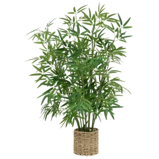 3S. x Home Bambou artificiel vert avec pot naturel H100cm Sale