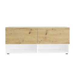 3S. x Home Banc à chaussures 2 portes BELM 9 blanc et naturel Clearance