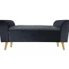 3S. x Home Banc coffre Velours Noir Pied Or NIWIE