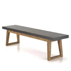 Macabane Banc effet béton foncé HECTOR Outlet