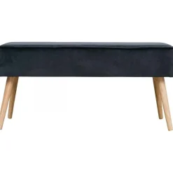3S. x Home Banc Scandinave En Velours Gris Foncé VELVET Sale