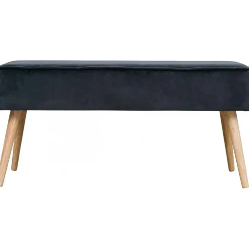 3S. x Home Banc Scandinave En Velours Gris Foncé VELVET Sale