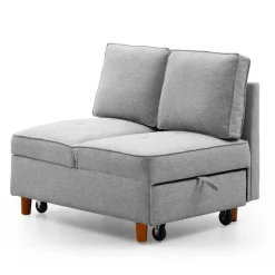 3S. x Home Banquette 2 places convertible Zinez Tissu Gris Hot
