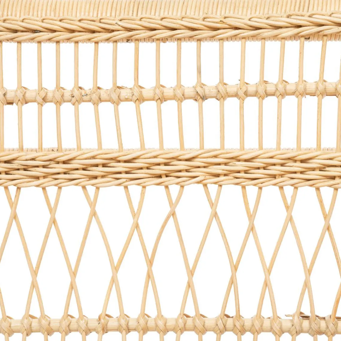 3S. x Home Banquette beige en rotin et acajou Discount