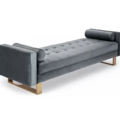 3S. x Home Banquette capitonnée Velours Gris GASPARD Sale