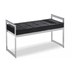 3S. x Home Banquette Velours Noir pieds Argent CODY Online