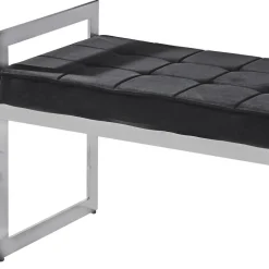 3S. x Home Banquette Velours Noir pieds Argent CODY Online