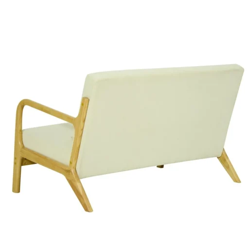 3S. x Home Banquette-banc OHAMA au style scandinaveen hévéa et velours beige Certifiée FSC Best