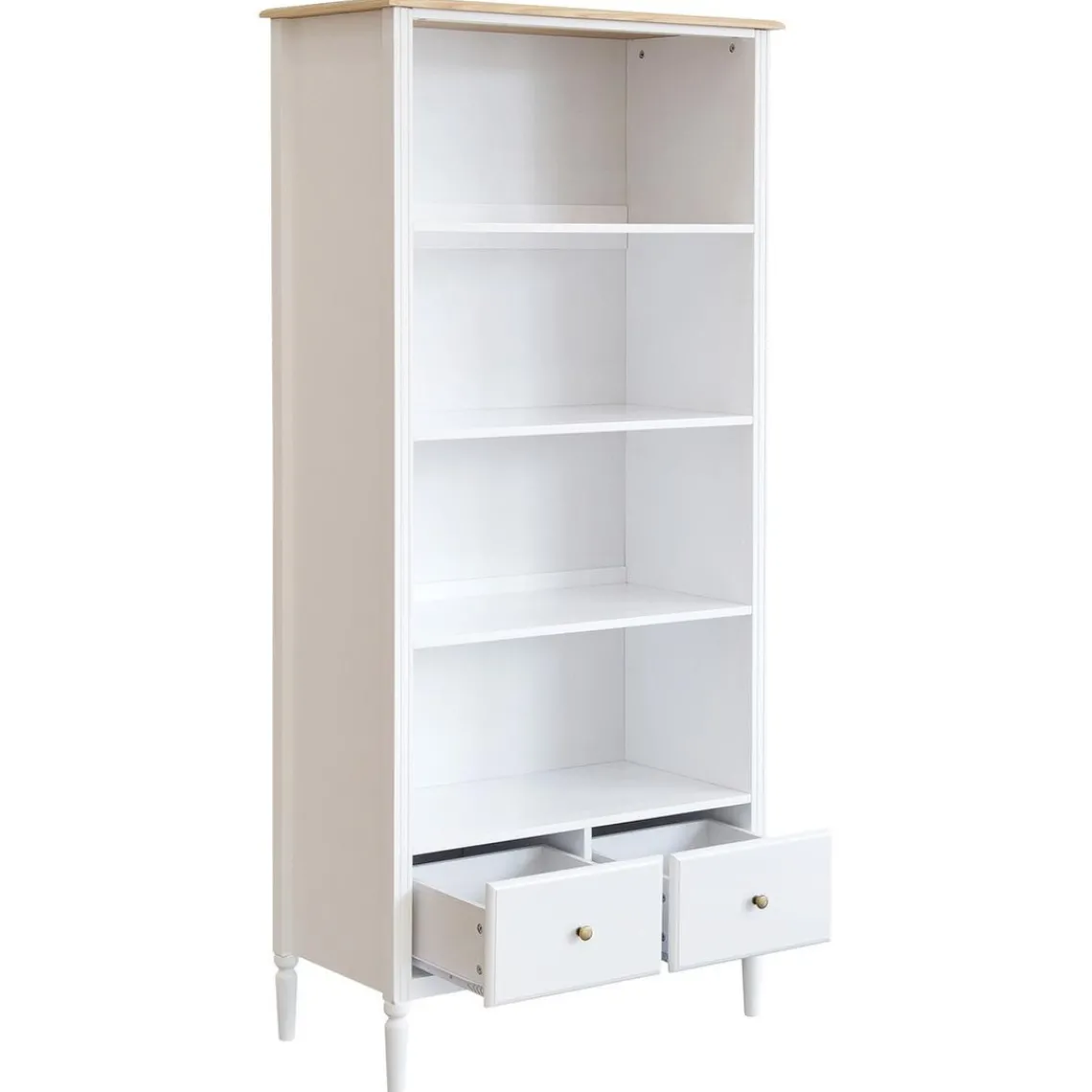 3S. x Home Bibliothèque 2 tiroirs Solen blanc Best