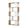 Calicosy Bibliothèque avec Décor Chêne en bois Blanc Discount