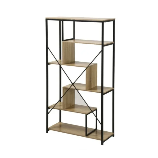 Calicosy Bibliothèque avec étagères 6 niveaux en Bois Beige Discount