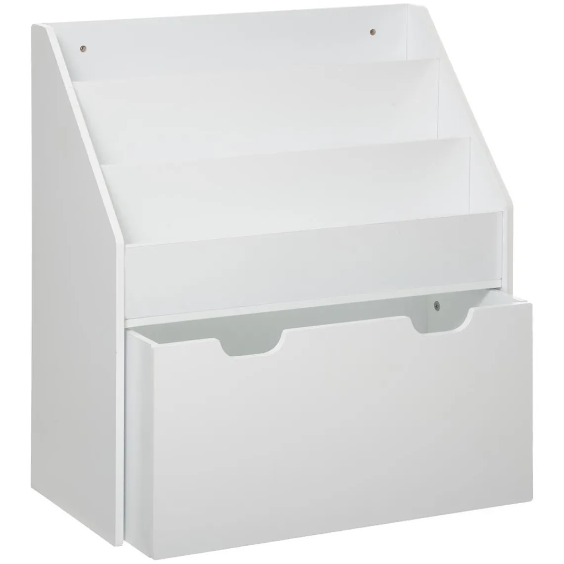 3S. x Home Bibliothèque enfant, bac à roulettes, blanc Discount