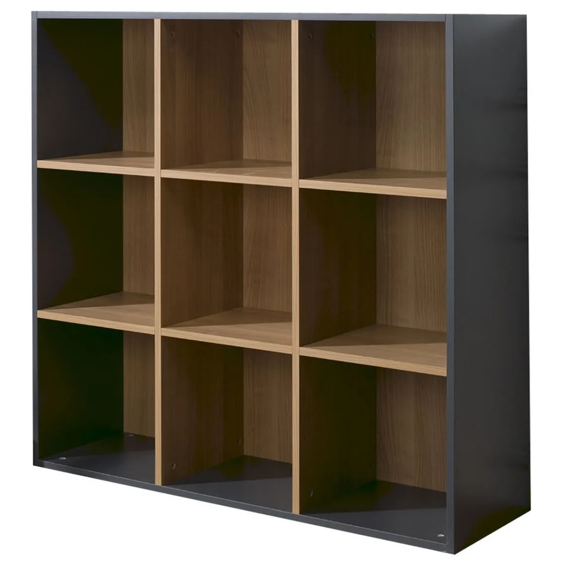 3S. x Home Bibliothèque multicases 9 cases brun foncé Outlet