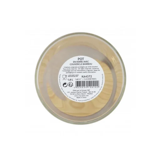 3S. x Home Bocal en verre et bambou 1.6L CIGLA New