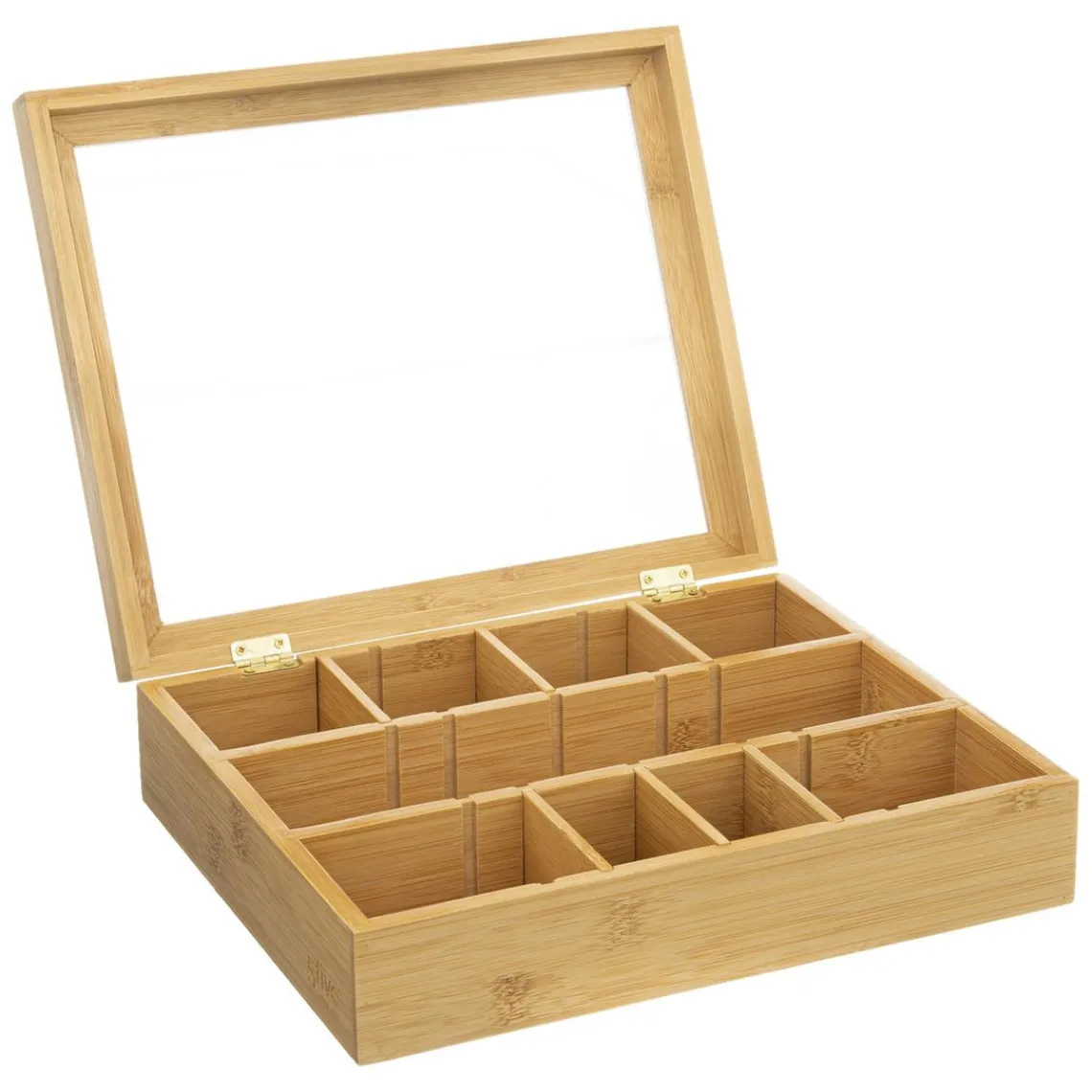 3S. x Home Boite à thé 12 compartiments amovible en bambou New