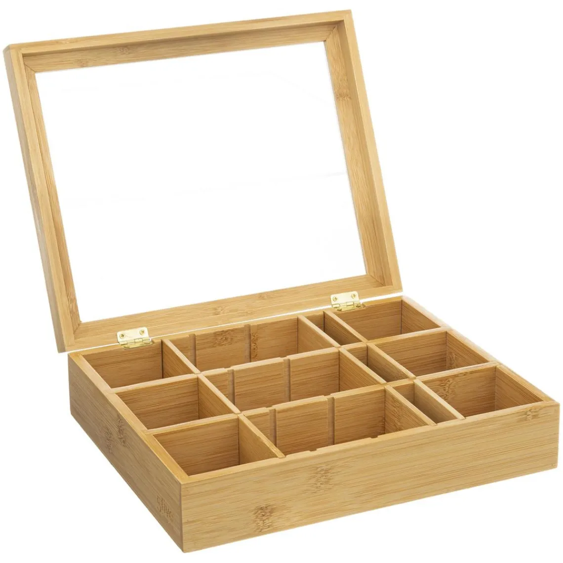 3S. x Home Boite à thé 12 compartiments amovible en bambou New